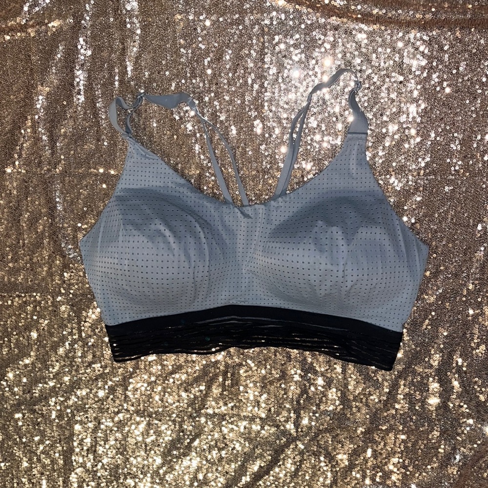Grey & Black Sports Bra